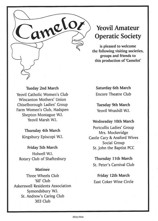 Page 33 Camelot programme Page 33
